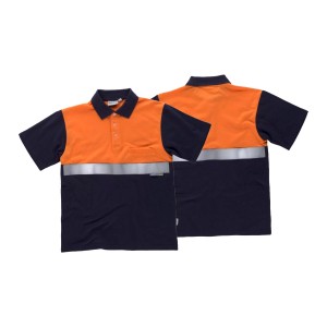 PÓLO M/CURTA FLUORESCENTE AZUL/LARANJA C3841
